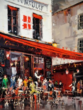  Gajoum Pintura al %C3%B3leo - Kal Gajoum Le Consulate Terrasse Montmartre Paris con espátula